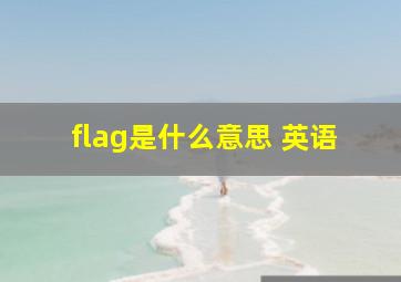 flag是什么意思 英语